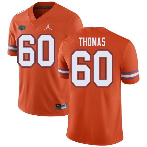 Men's NCAA Florida Gators Da'Quan Thomas #60 Stitched Authentic Jordan Brand Orange College Football Jersey YZK5265WT